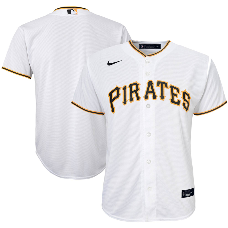 2020 MLB Youth Pittsburgh Pirates Nike White Home 2020 Replica Team Jersey 1->youth mlb jersey->Youth Jersey